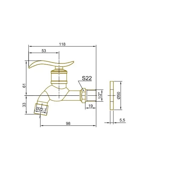 Bronze De Luxe Сливной кран (насадка-расекатель)