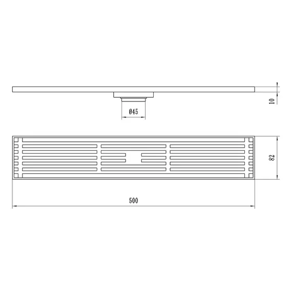 Bronze De Luxe Душевой трап для душа - лоток черный матовый 500мм
