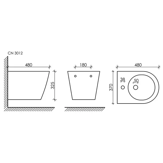 Подвесное биде CERAMICANOVA  CN3012
