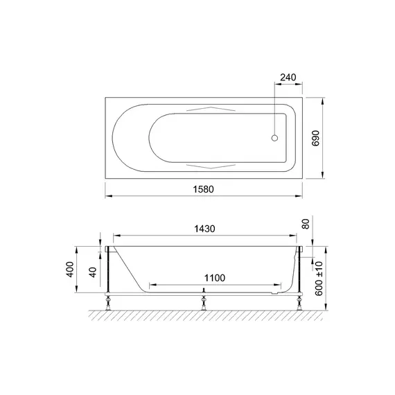 Акриловая ванна Royal Bath  TUDOR