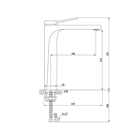 Высокий смеситель на раковину Bronze De Luxe