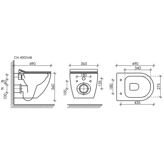 Подвесной унитаз Ceramica Nova Metropol Rimless CN4002