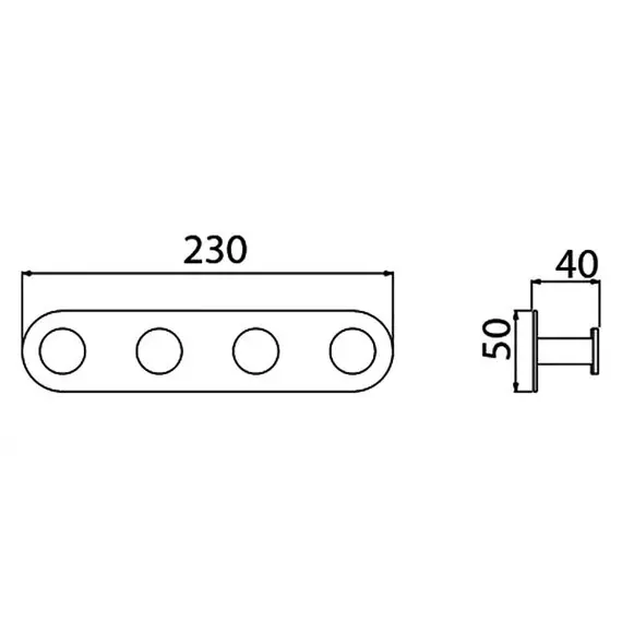 Вешалка-4 крючка Timo Saona 13015/17 золото матовое