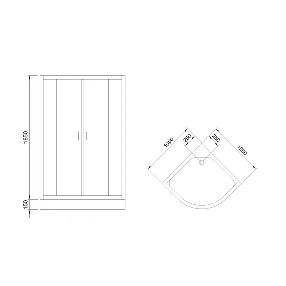 Душевой уголок Royal Bath RB HKD RB HK четверть круга