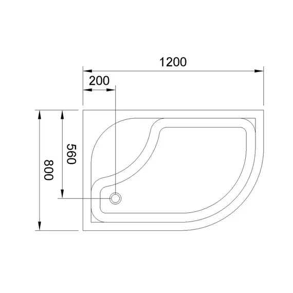 Душевой поддон Royal Bath  RB 8120BK ассиметричный высокий