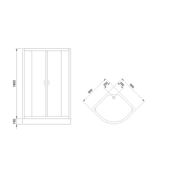 Душевой уголок Royal Bath RB HKD RB HK четверть круга