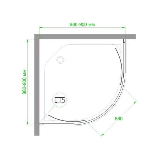 Душевой уголок Royal Bath RB HKD RB HK четверть круга