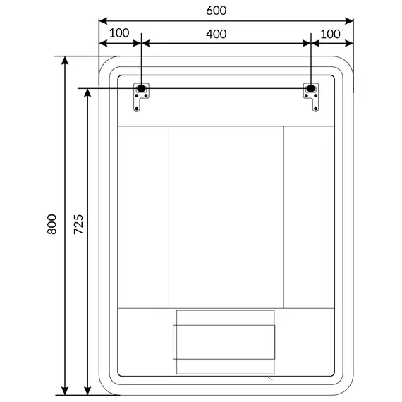Зеркало 1Marka Amour 60 вертикальное, с сенсором