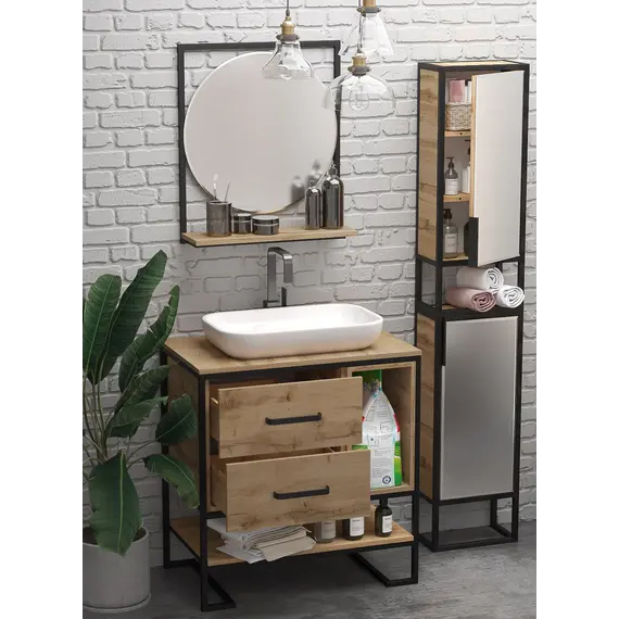 Тумба 1Marka Grunge Loft 80Н 2я/2п, дуб вотан