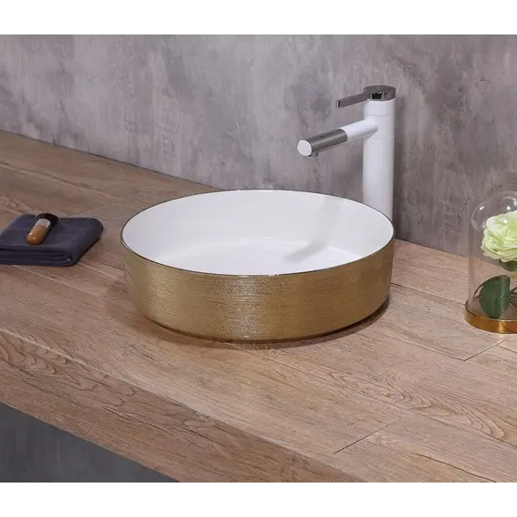 Раковина накладная круглая CeramaLux LuxeLine C1055/ C1054