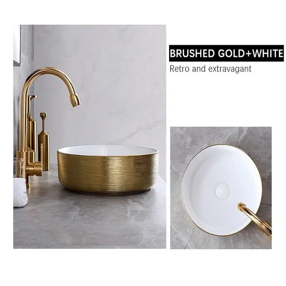 Раковина накладная круглая CeramaLux LuxeLine C1055/ C1054