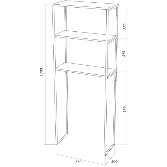 Шкаф 1Marka Grunge Loft над стир. машиной 170*65, дуб вотан