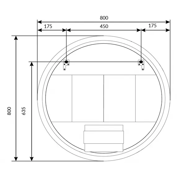 Зеркало 1Marka Amour 80 круглое, с сенсором