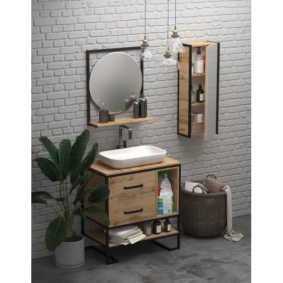 Пенал зеркальный 1Marka GRUNGE LOFT 35П 1д