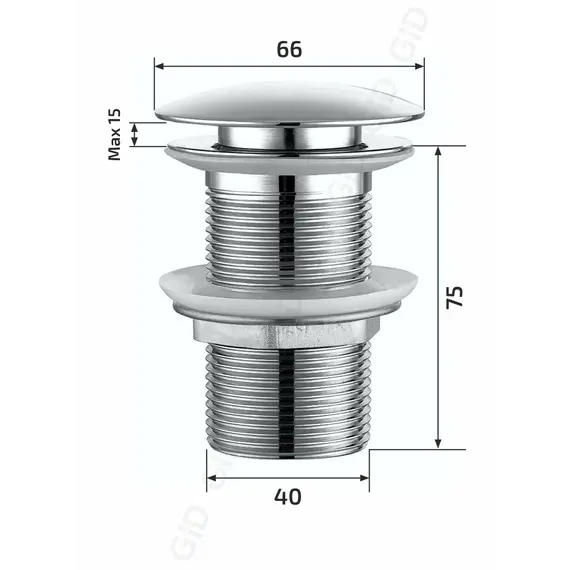 Донный клапан для раковины хром без перелива Gid CH100