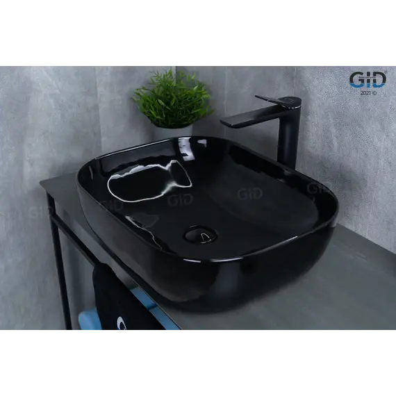 Накладная раковина для ванной Gid BL1302 черная глянцевая