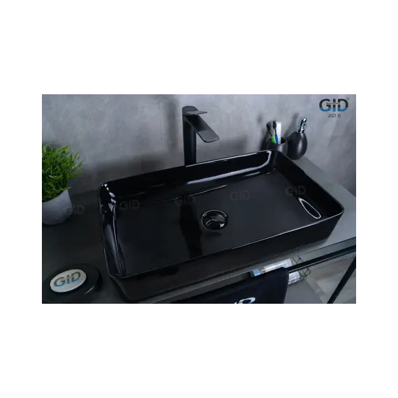 Накладная раковина для ванной Gid BL9396 черная глянцевая