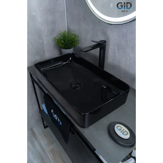 Накладная раковина для ванной Gid BL9396 черная глянцевая