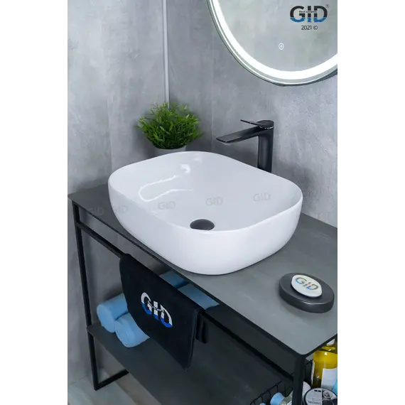 Накладная раковина для ванной Gid D1302 белая