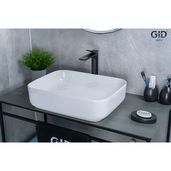 Накладная раковина для ванной Gid D1304 белая