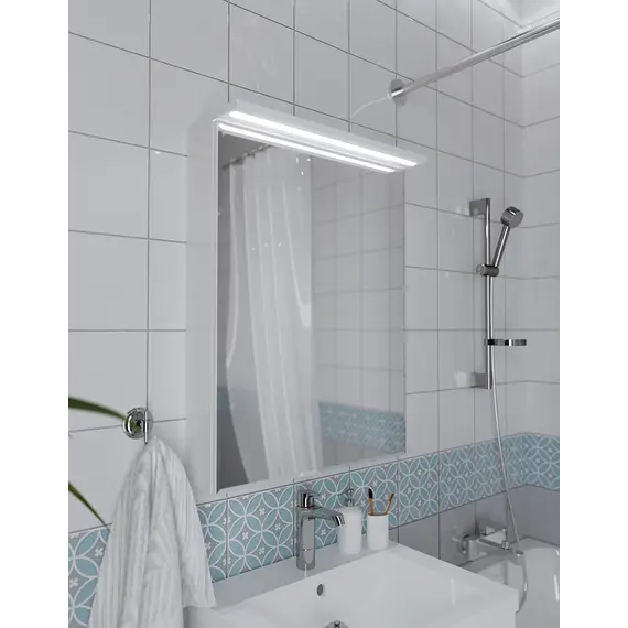 Зеркало-шкаф 1Marka Соната 60 1д с подсветкой, белый глянец