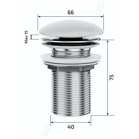 Донный клапан Gid Gmh100 серый матовый керамический