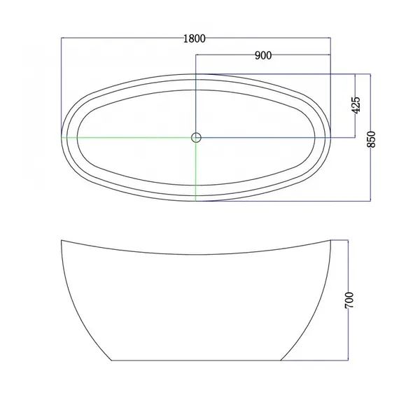 Ванна акриловая Esbano Ottawa, 180x85x70