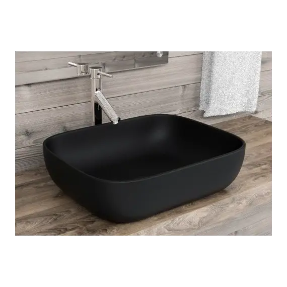Раковина накладная ESBANO MARTEL (Матовый черный) 50,5x40,5x14 см