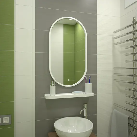 Зеркало ACWEN "Prime White " 45х80 в МДФ раме без подсветки