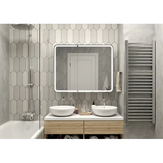 Зеркало-шкаф ACWEN "Elliott LED" 100х80 с датчиком движения, розеткой