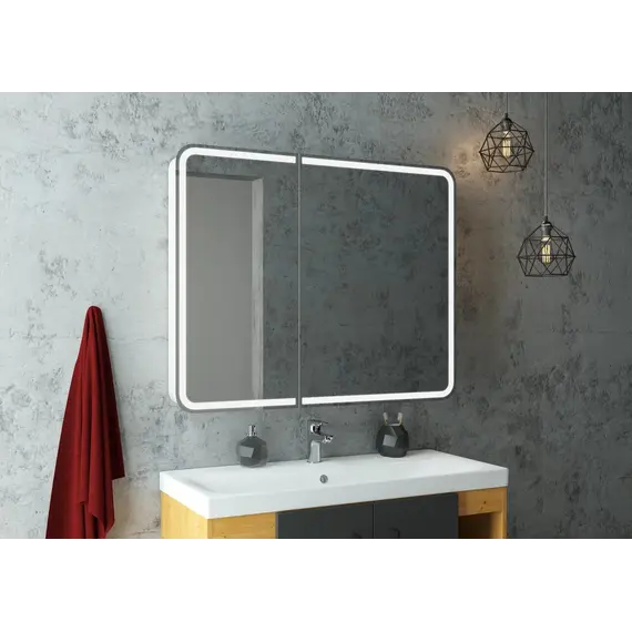 Зеркало-шкаф ACWEN "Elliott LED" 100х80 с датчиком движения, розеткой