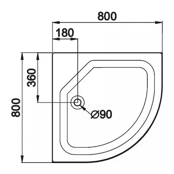 Поддон для душа Triton четверть круга ПД22/ПД6/ПД2  низкий