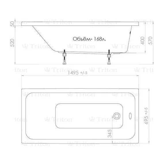 Ванна акриловая Triton Ультра