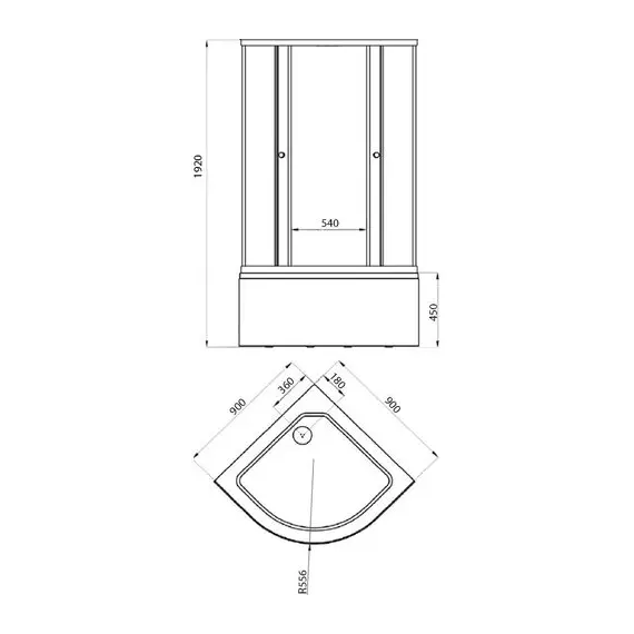 Душевое ограждение Triton  ПОЛОСЫ Б (высокий поддон) 90х90
