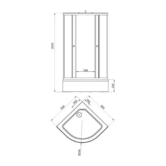 Душевое ограждение Triton ПОЛОСЫ  В (средний поддон)
