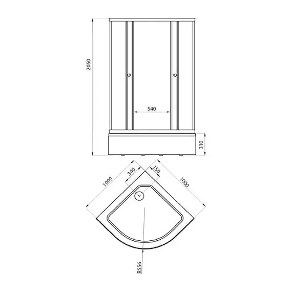 Душевое ограждение Triton ПОЛОСЫ  В (средний поддон)