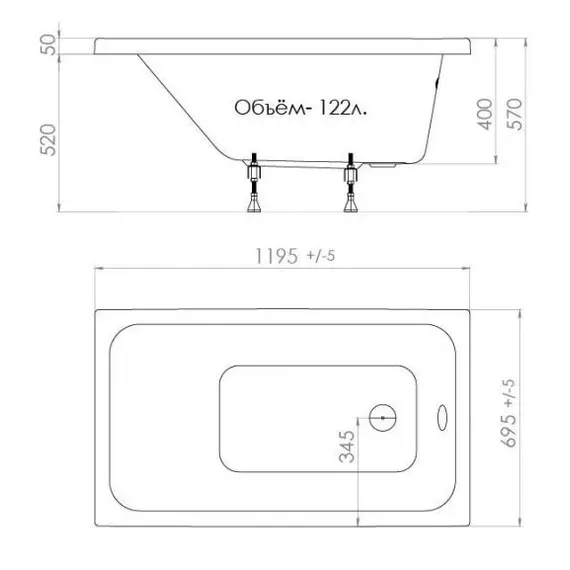 Ванна акриловая Triton Ультра