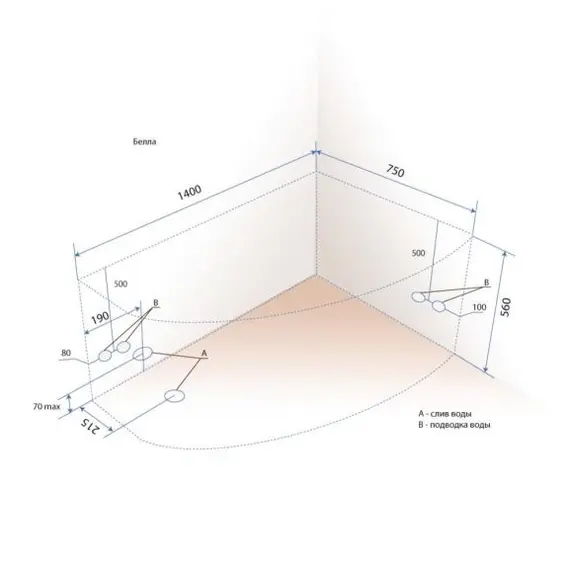 Ванна акриловая Triton Бэлла 140х75 левая / правая