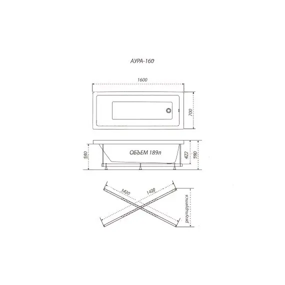Ванна акриловая Triton Аура