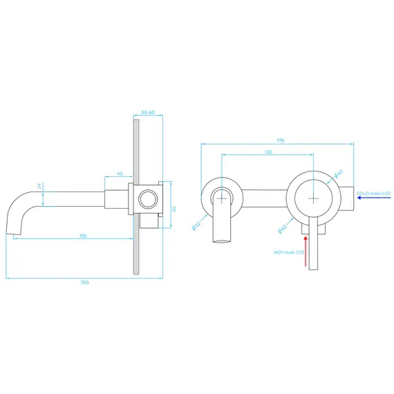 Смеситель встраиваемый с изливом RGW SP-47