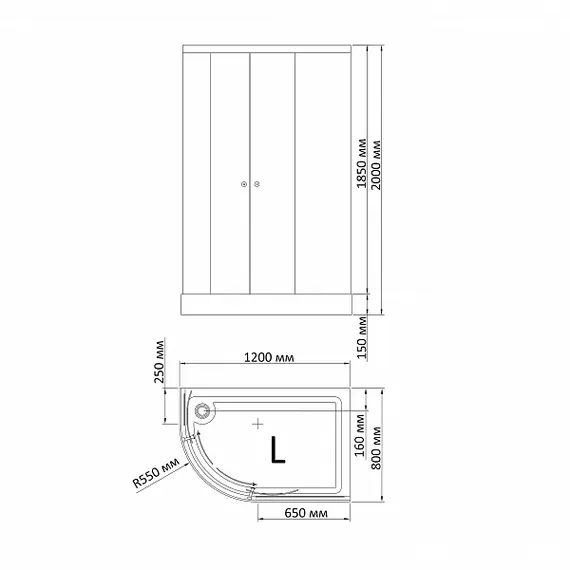 Душевой уголок BandHours  ALBA  120х80х200 левый