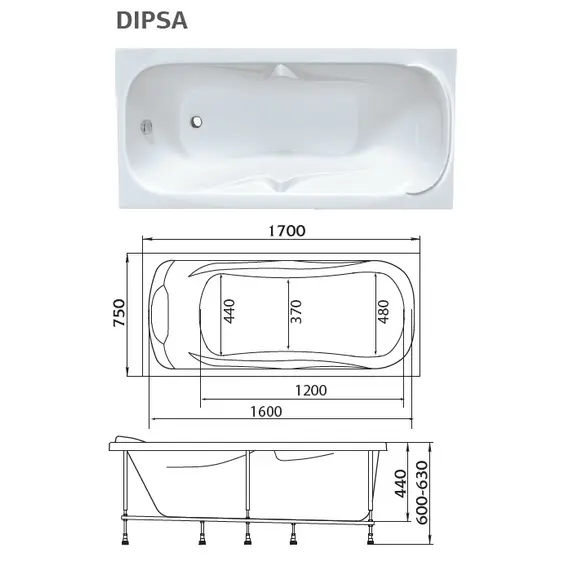 Ванна 1Marka  DIPSA 170x75