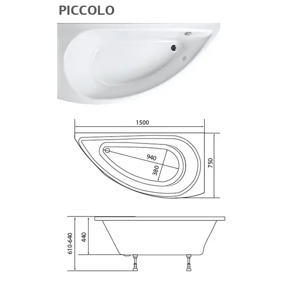 Ванна 1Marka PICCOLO 150x75 L/R