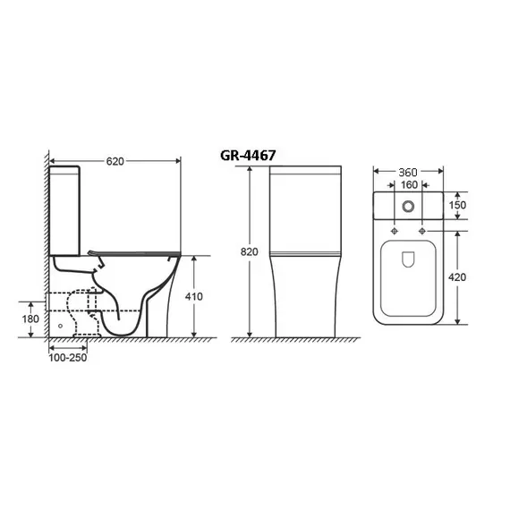 Унитаз Classic GR-4467S напольный безободковый с тонкой крышкой