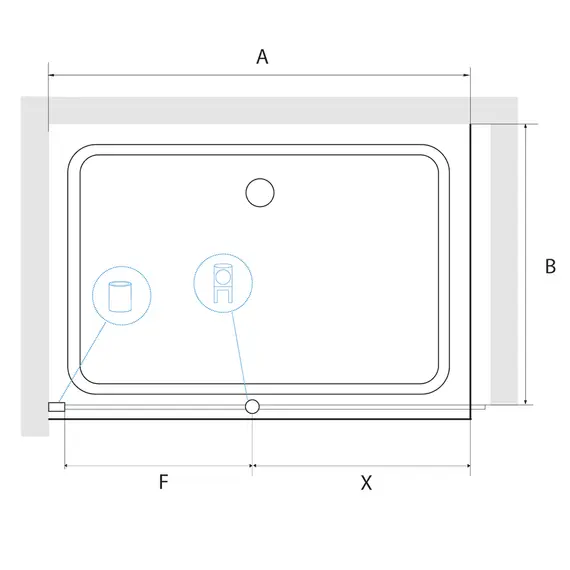 Перегородка для душа RGW WA-034 прозрачное/хром