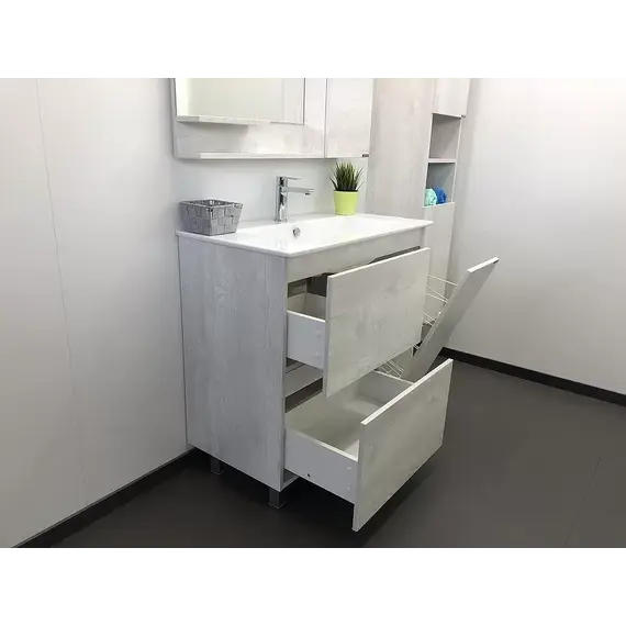 Тумба-умывальник Comforty  Верона дуб белый с раковиной Comforty 75E