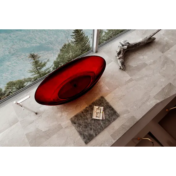 Ванна из полиэфирной смолы ABBER Kristall AT9702Rubin красная 180*85 прозрачная