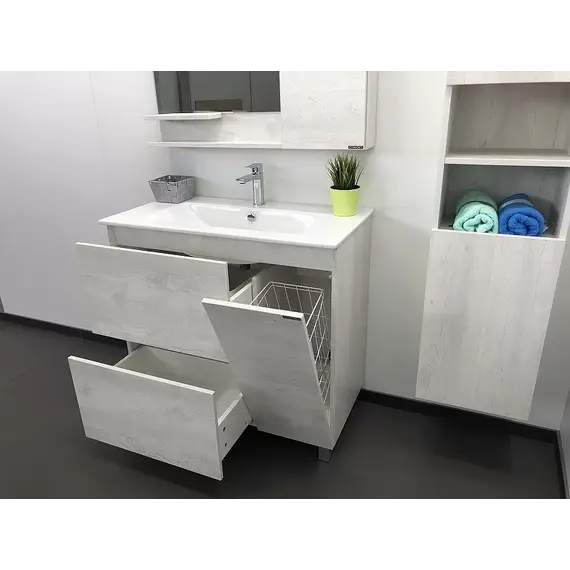 Тумба-умывальник Comforty  Верона дуб белый с раковиной Comforty 75E