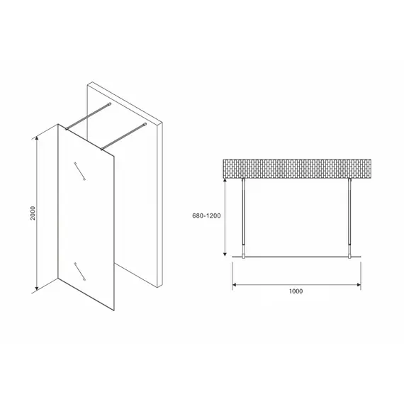 Душевая перегородка ABBER Immer Offen AG68100BF8