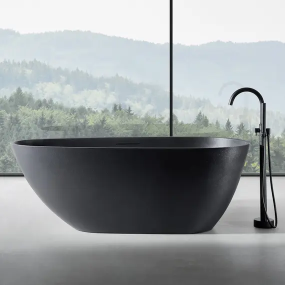 Ванна из искусственного камня ABBER Dortmund 170х75 черная матовая